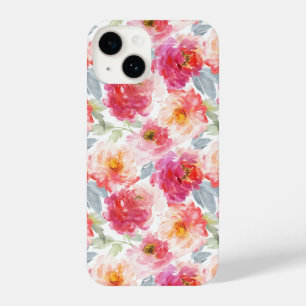 Coque Pour iPhone 14 Motif rose Aquarelle Peony
