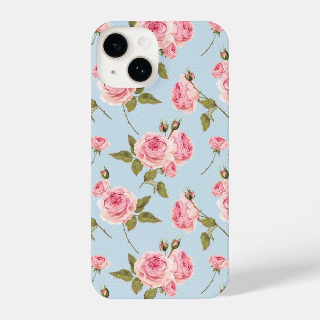 Coque iPhone Motif rose et Pois (Verso)