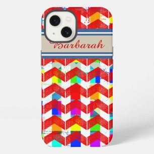 Etui iPhone 13 motif rouge-chevron personnalisé