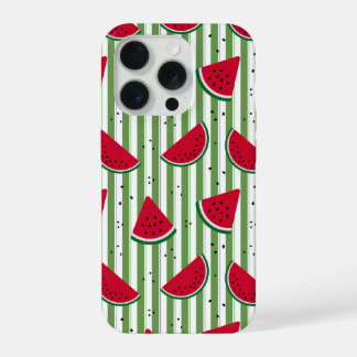 Coque iPhone 15 Pro Motif sans couture à rayures de pastèque