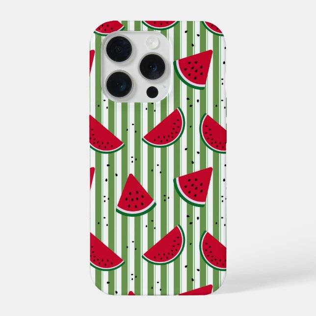 Coque iPhone Motif sans couture à rayures de pastèque (Verso)