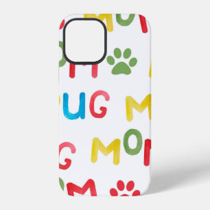 Coque iPhone 12 Motif sans couture aquarelle avec lettrages et un