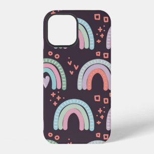 Coque iPhone 12 motif sans couture avec clip de arcs-en-ciel et go