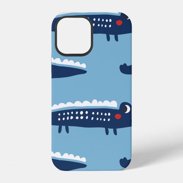 Coque iPhone Motif sans couture avec crocodiles (Verso)