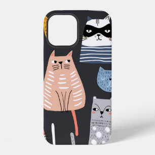 Coque iPhone 12 Motif sans couture avec de mignons chatons dans di