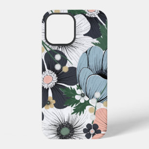 Coque iPhone 12 Motif sans couture avec des fleurs délicates dessi