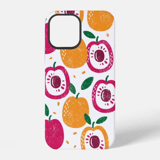 Coque iPhone Motif sans couture avec des fruits. Tampon texturé (Verso)