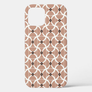 Coque iPhone 12 Motif sans couture avec des lignes blanches ondulé