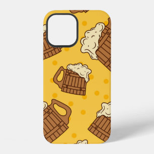 Coque iPhone 12 Motif sans couture avec des mugs en mousse de bois