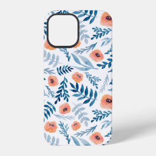 Coque iPhone 12 Motif sans couture avec des roses aquarelles et fe