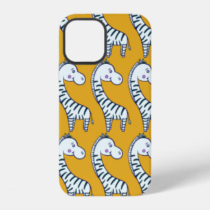 Coque iPhone 12 Motif sans couture avec des zèbres de dessin animé