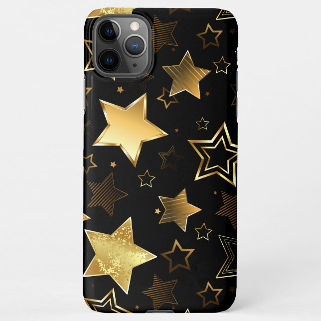 Coque iPhone Motif sans couture avec étoiles d'or (Dos)
