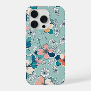 Coque iPhone 15 Pro Motif sans couture avec fleurs