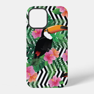 Coque iPhone 12 Motif sans couture avec fleurs de hibiscus exotiqu