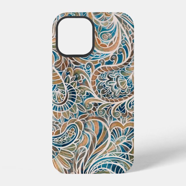 Coque iPhone Motif sans couture avec impression Paisley multico (Verso)