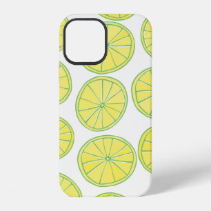 Coque iPhone 12 Motif sans couture avec tranches de citron jaune s