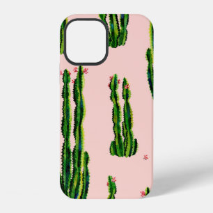 Coque iPhone 12 Motif sans couture de cactus aquarelle. Cactus en