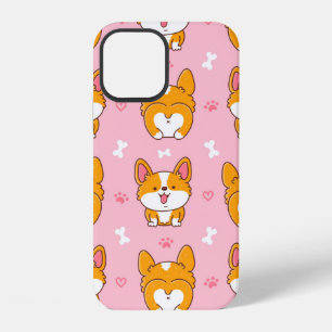 Coque iPhone 12 Motif sans couture de chien corgi heureux mignon