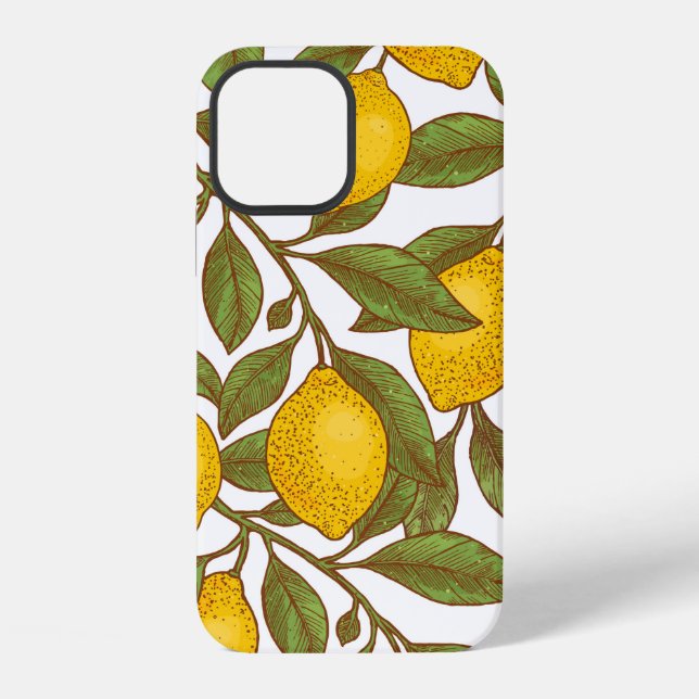 Coque iPhone Motif sans couture de citron (Verso)