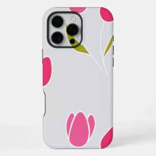 Coque iPhone 16 Pro Max Motif sans couture de fleur de tulipe rose