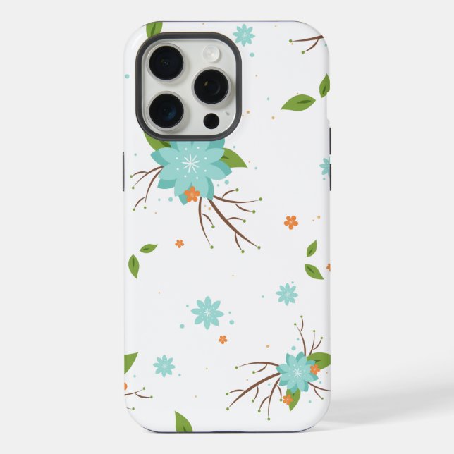 Coque iPhone Motif sans couture de fleurs naturelles (Verso)