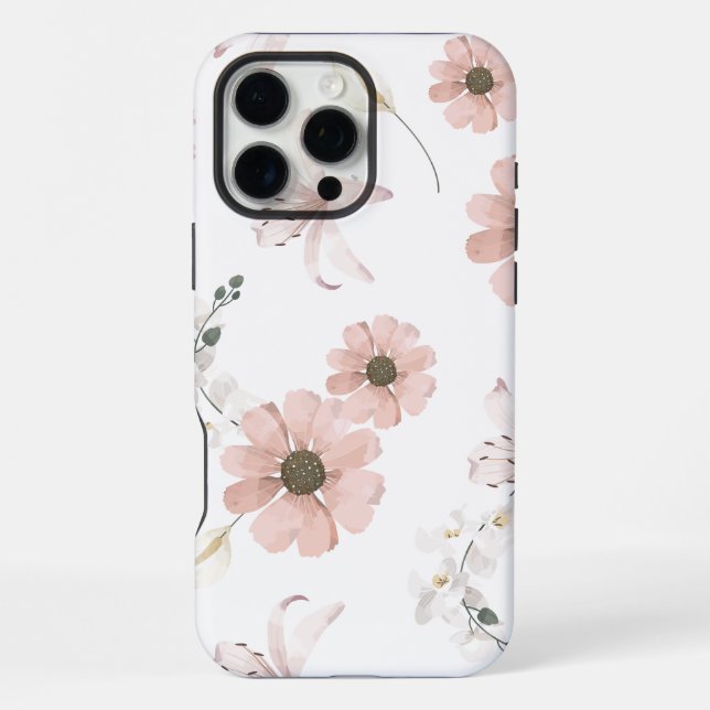 Coque iPhone Motif sans couture de fleurs séchées (Verso)