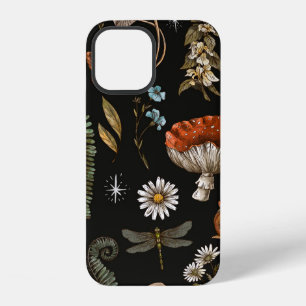 Coque iPhone 12 Motif sans couture de la nature de la forêt vintag