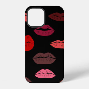 Coque iPhone 12 Motif sans couture de lèvres colorées