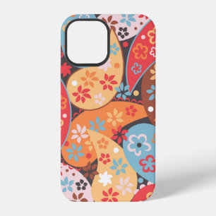 Coque iPhone 12 Motif sans couture de Paisley, main de dr coloré v