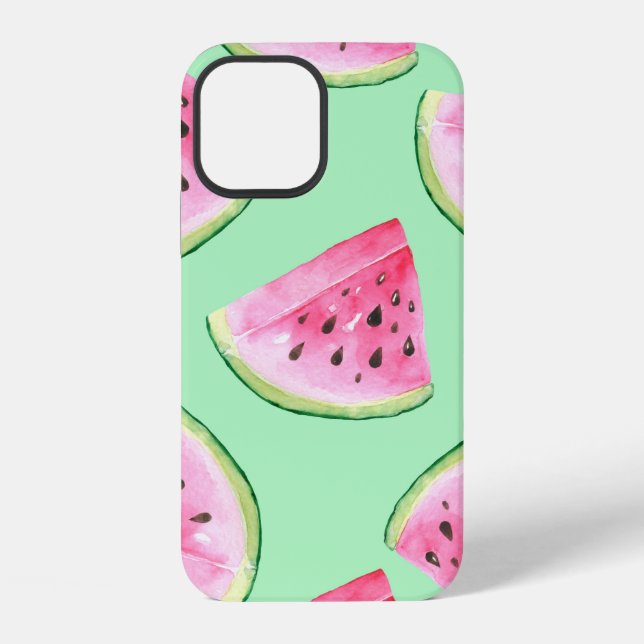Coque iPhone Motif sans couture de pastèque dans le style aquar (Verso)