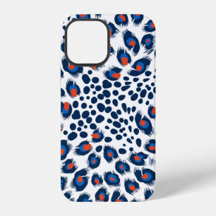 Coque iPhone 12 Motif sans couture de peau de léopard. Vintage.