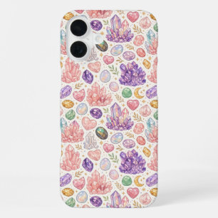 Coque iPhone 16 Plus Motif sans couture de pierres précieuses féminines