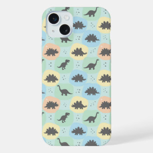 Coque iPhone 15 Plus Motif sans couture de silhouette de dinosaure préh