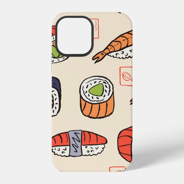 Coque iPhone motif sans couture de sushi (Verso)