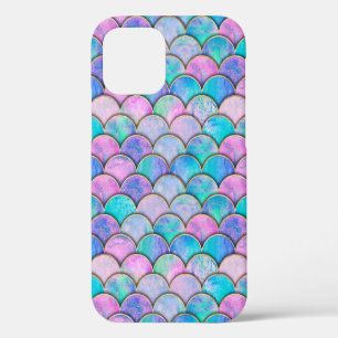 Coque iPhone 12 Motif sans couture de vague d'écailles de poisson
