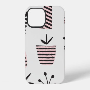 Coque iPhone 12 Motif sans couture dessiné à la main avec des plan