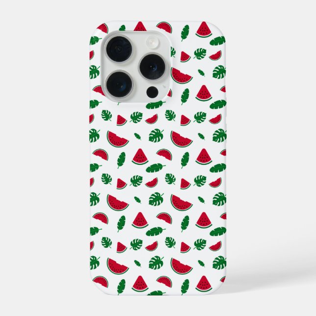 Coque iPhone Motif sans couture d'été de pastèque tropicale (Verso)