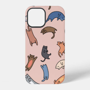 Coque iPhone 12 Motif sans couture doodle chats, illustration