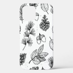 Coque iPhone 12 Motif sans couture. Illustrations vintage dessinée