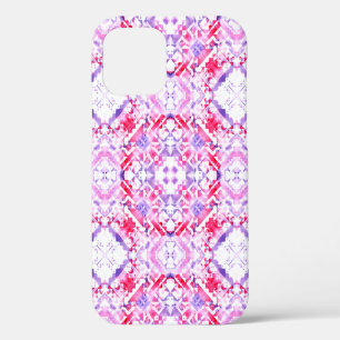 Coque iPhone 12 Motif sans couture tribale. Eau de grunge peinte à