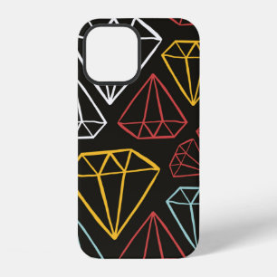 Coque iPhone 12 motif sans couture vintage, éléments de design dia