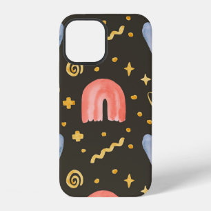 Coque iPhone 12 Motif sans fin de peinture à l'eau abstraite, illu