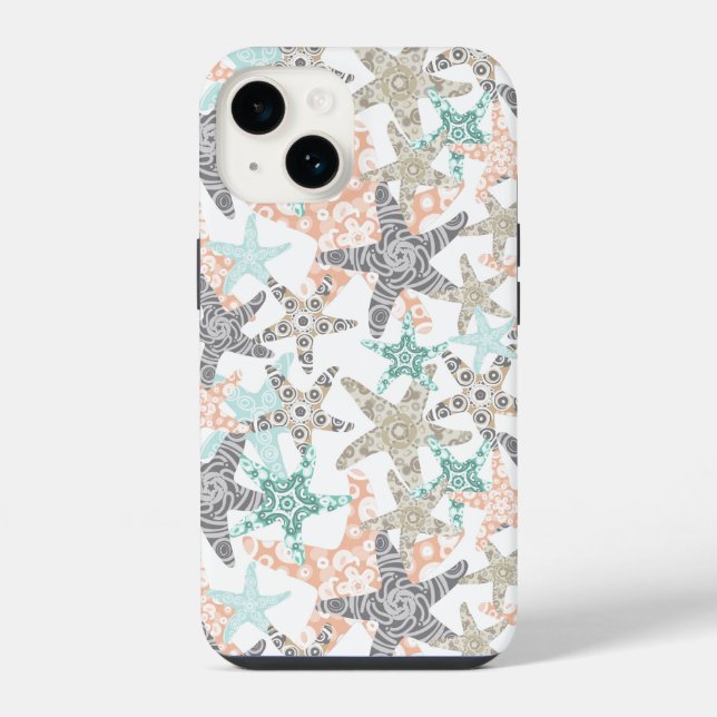 Coque iPhone Motif sans Seamless Starfish (Verso)