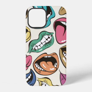 Coque iPhone 12  motif sans soudure avec lèvres colorées avec diff