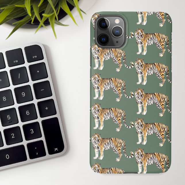 Coque iPhone Motif sauvage des tigres d'aquarelle tropicale mod (Créateur téléchargé)