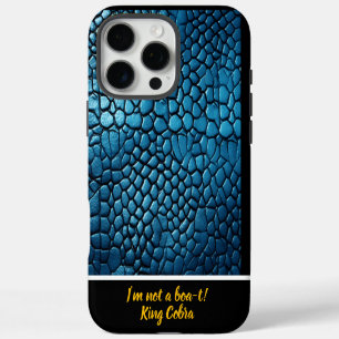 Coque iPhone 16 Pro Max Motif serpentin bleu dans une lumière douce