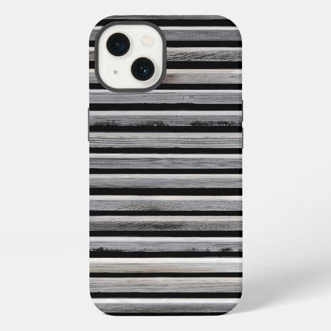 Coque iPhone Motif simple à bande de bois (Verso)