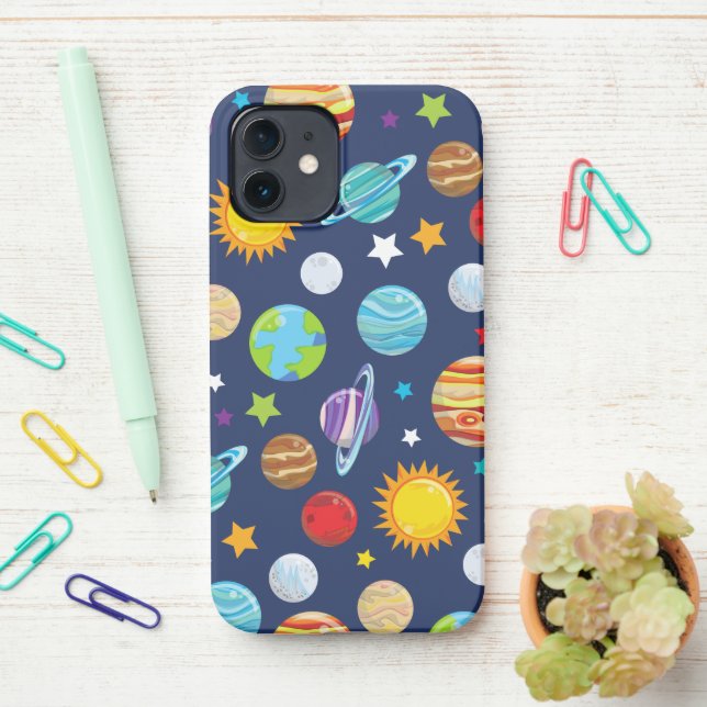 Coque iPhone Motif spatial, Planètes, Étoiles, Cosmos, Galaxie (Sur le bureau)