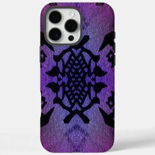 Coque iPhone 16 Pro Max Motif symétrique violet et magenta