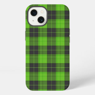 Etui iPhone 13 Motif tartan simple en vert foncé